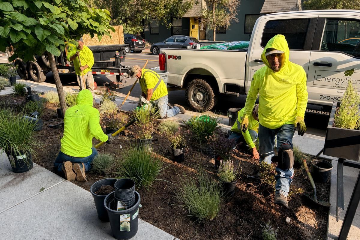 Professional landscape crew at work