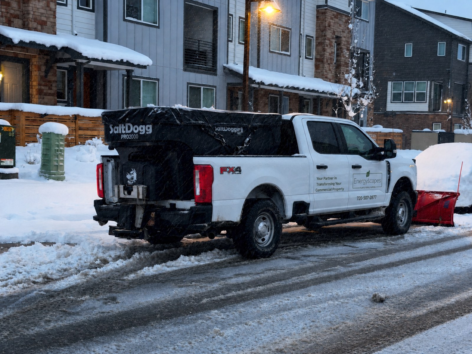 Energyscapes plow truck deployed for commercial snow removal